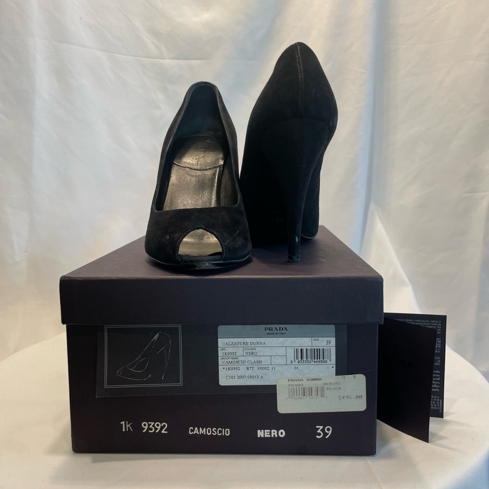Prada Women's Black Peep-Toe Heels